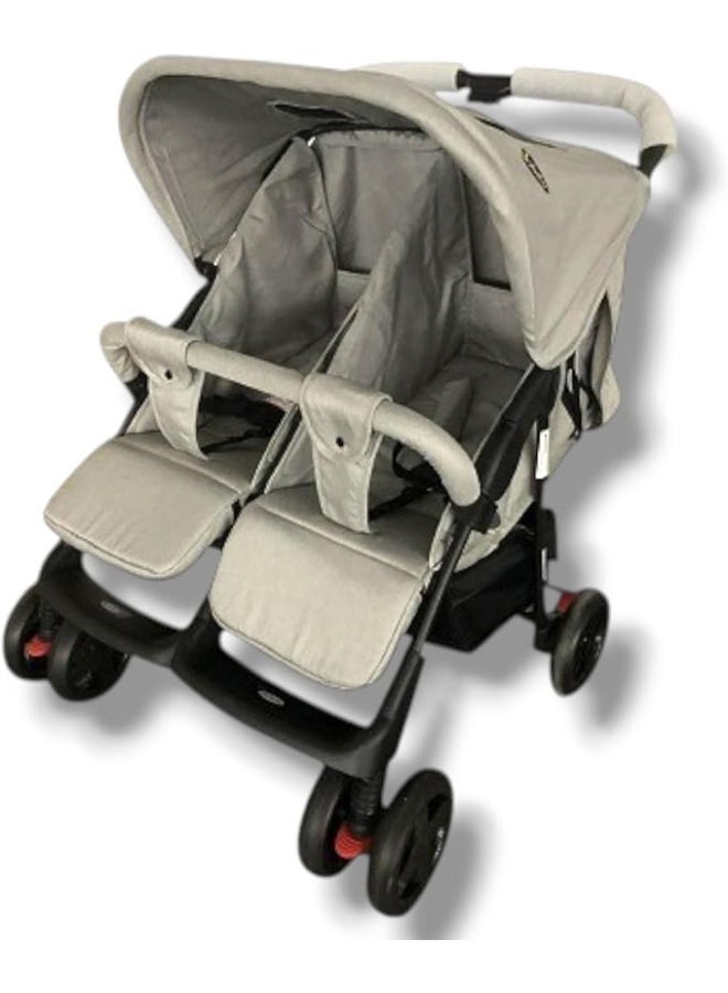 Twins Baby Stroller for Twin Pushchair for Infant and Toddler, light Grey - Image 1